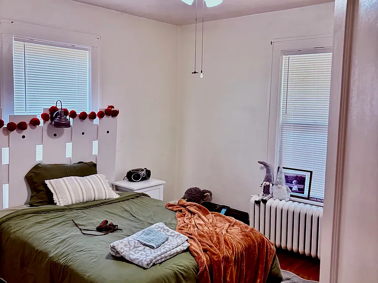 Second Bedroom w/ Designer Ceiling Fan, Original Hardwood Floors and Two Large Windows!