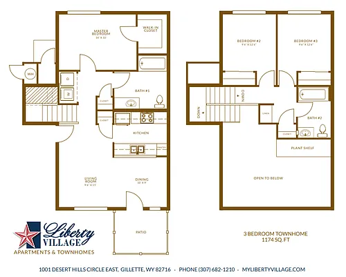 Floor plan 3 Bedroom Townhome