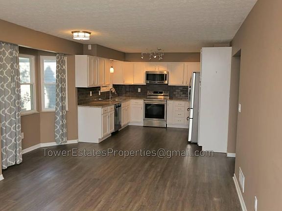 Large open kitchen with pantry cabinet