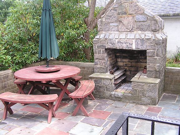 slate patio off kitchen