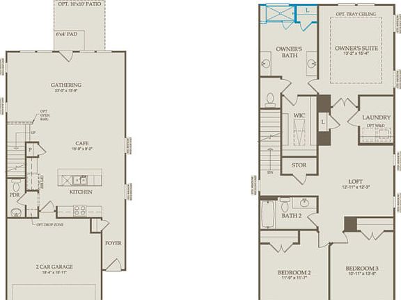 Floor Plan Level 1 and Floor Plan Level 2