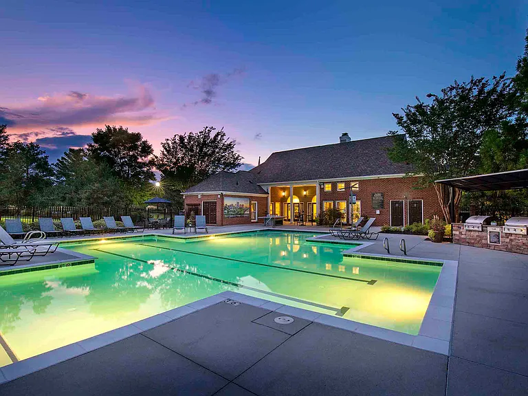 Resort-Style Pool at Dusk