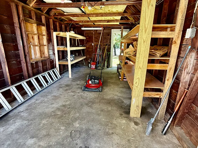 Garage view from the front doors.