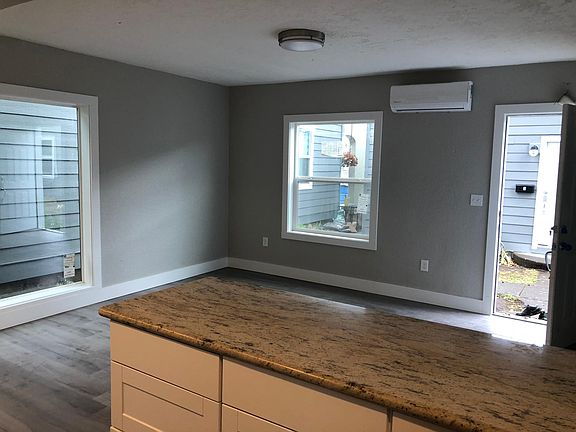 Kitchen looking into living area