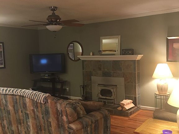 living area with fireplace
