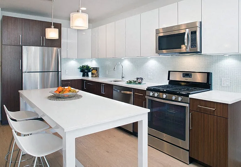 Euro-Style Kitchen with Plenty of Counter Space and Cabinetry