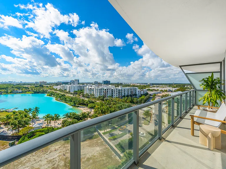 Balcony with lagoon views