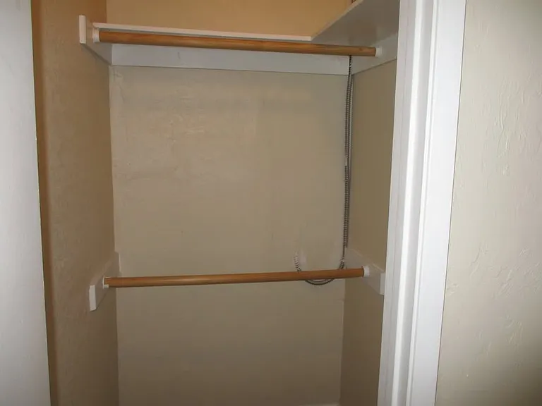 the bedroom area closet