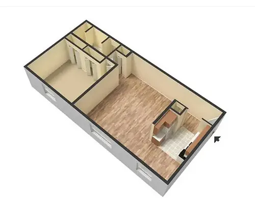 Floor plan 1 Bedroom With Heat Incl