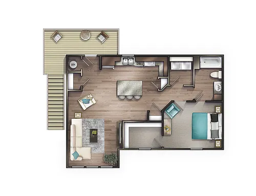 Floor plan 1 Bedroom Carriage