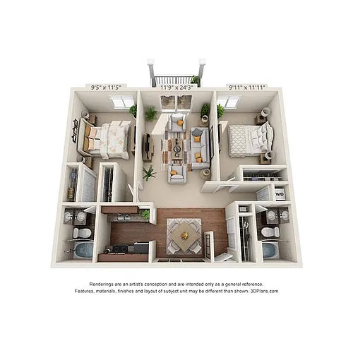 Floor plan Augusta 2x2