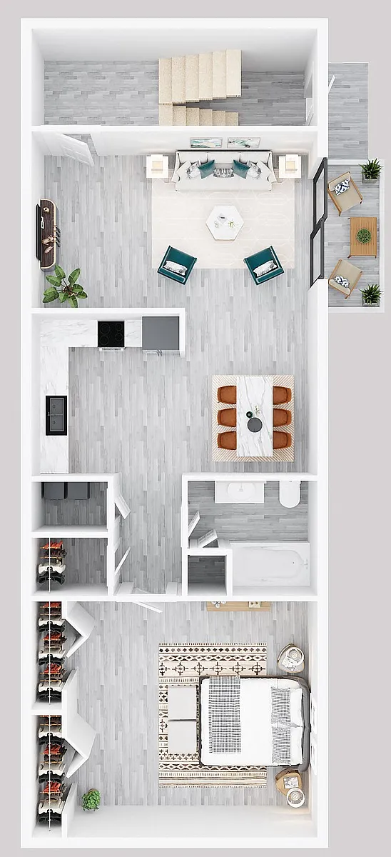 Floor plan One Bedroom One Bath