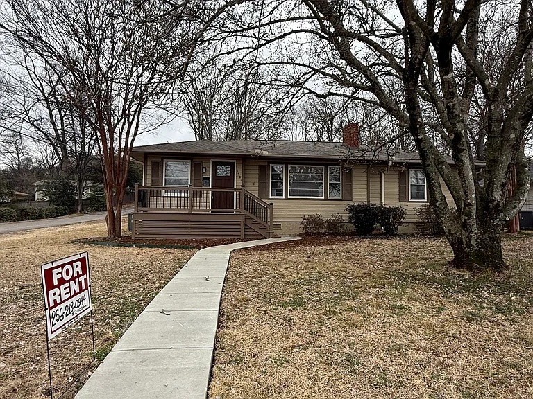 Brand new front porch and walk to the street. Extra parking on Woodview . The sunset view from the porch is beautiful. There is room for two chairs on the porch. Shady in the mornings.