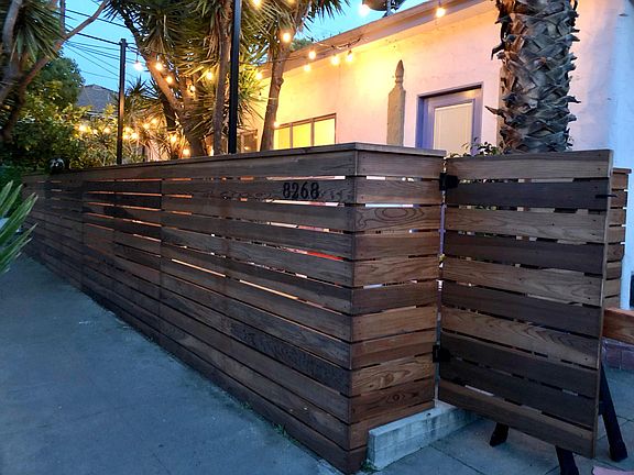 Front view of enclosed patio at dusk