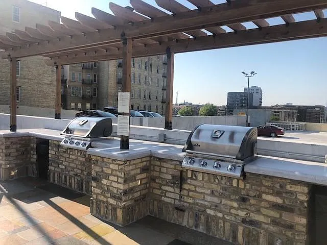 Gas Grills available to use on rooftop of parking structure