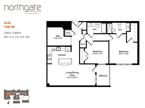 Floor plan 2x2A