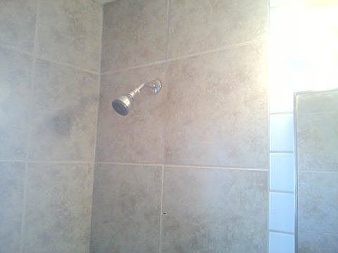 New tile in bathroom