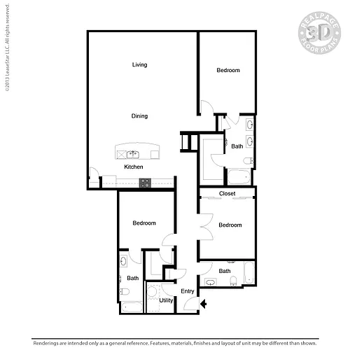 Floor plan P5 3 bedroom, 3 bath