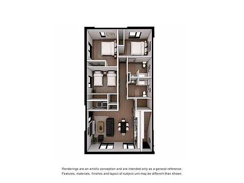 Floor plan Three Bedroom - Two Bath