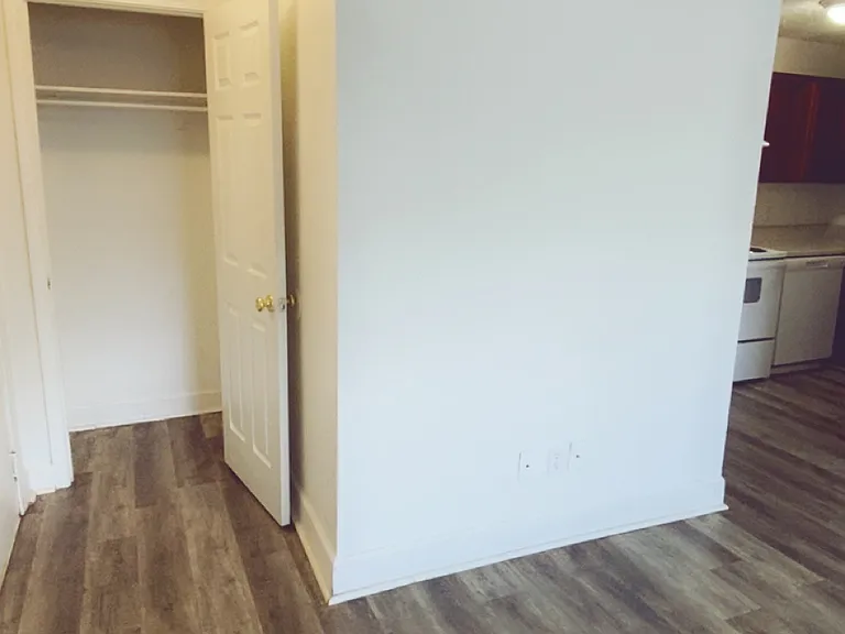 1 bedroom unit: hallway closet in living room