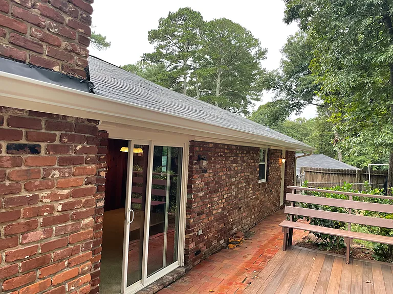 Back patio and sliding glass door