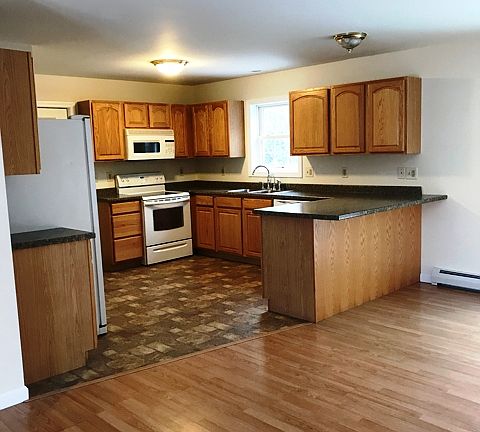 kitchen with bar area