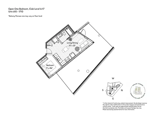 Floor plan 1 Bedroom 1 Bathroom