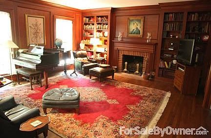Library
						:
						True Cherry paneling / 
All-Brick fireplace / 
Crown molding