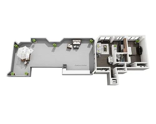 Floor plan One Bedroom A1N