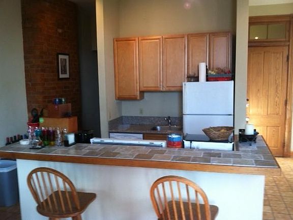 Lots of space to either side of kitchen for creative use.
