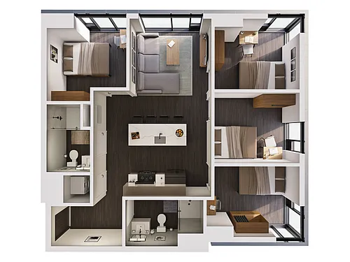 Floor plan 4 Bedroom Penthouse C