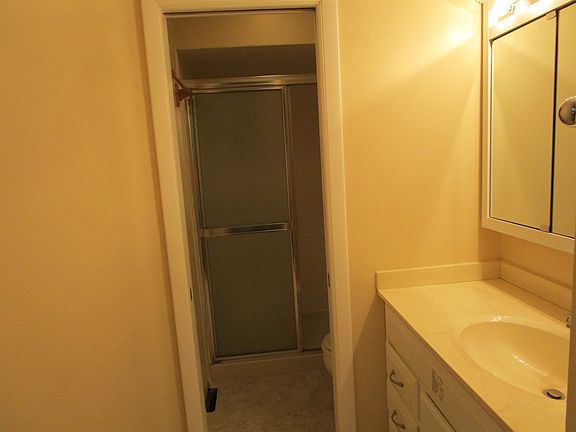 Master bathroom has a shower.