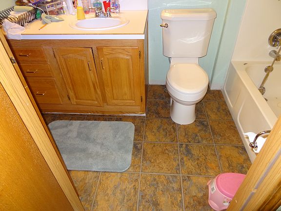 New flooring and toilet.