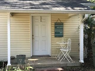 Exterior view from back porch facing garden area