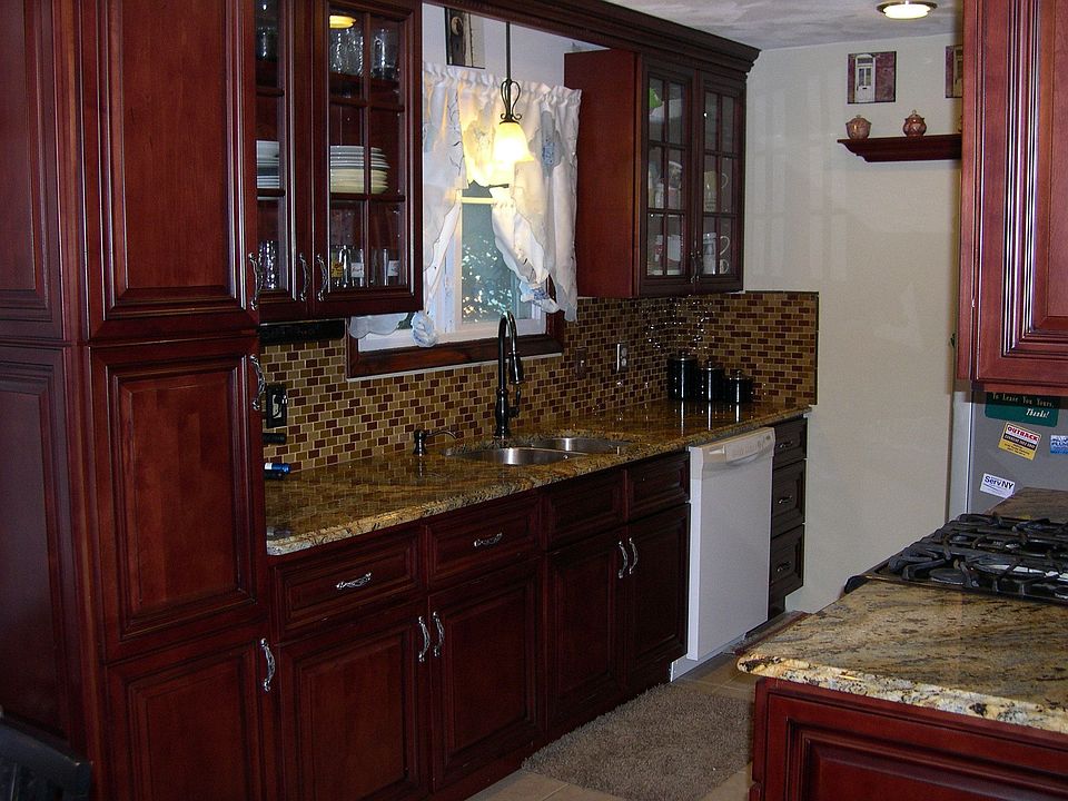New kitchen, all wood cherry cabinets, granite counter, 2 pantries