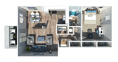 Floor plan 1 Bedroom 1 Bath