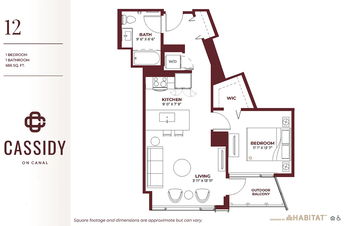 Floor plan One Bedroom 12