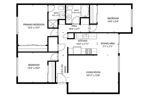 Floor plan Three Bedroom