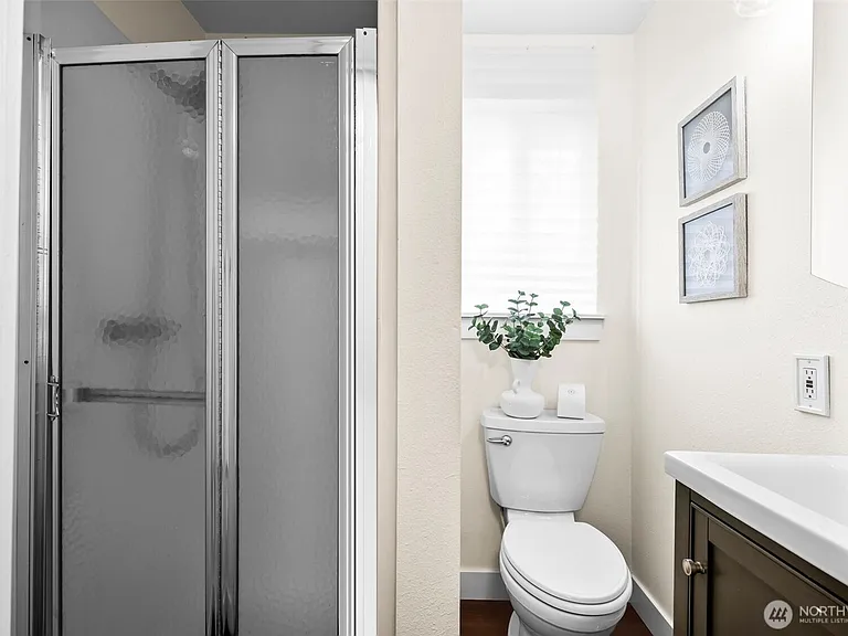 We removed these awkward glass door on shower and replaced with curtain.