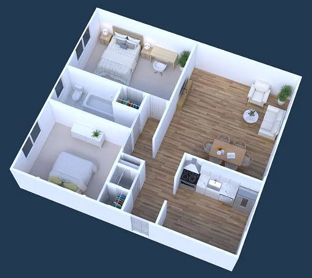 Floor plan 2 BEDROOM 2 BATHROOM