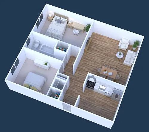 Floor plan 2 BEDROOM 2 BATHROOM