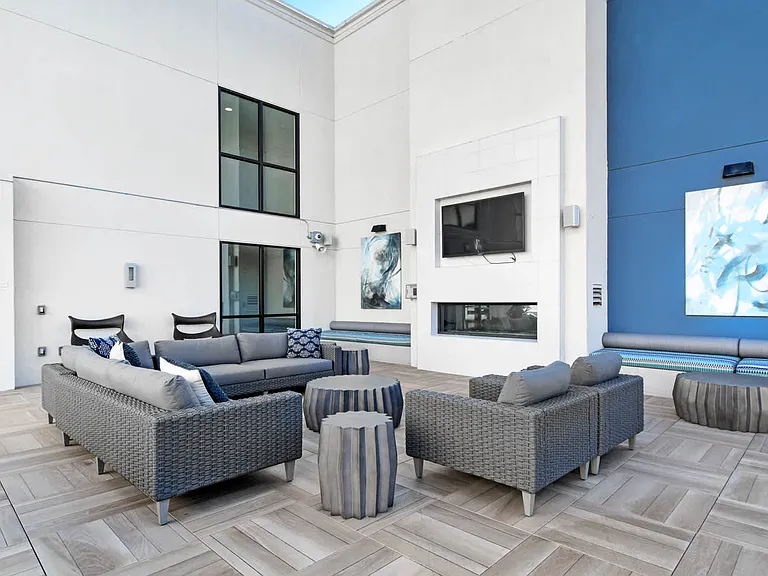 Rooftop Lounge with Fireplace