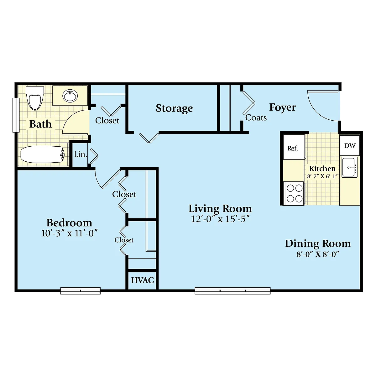Floor plan 1 Bedroom
