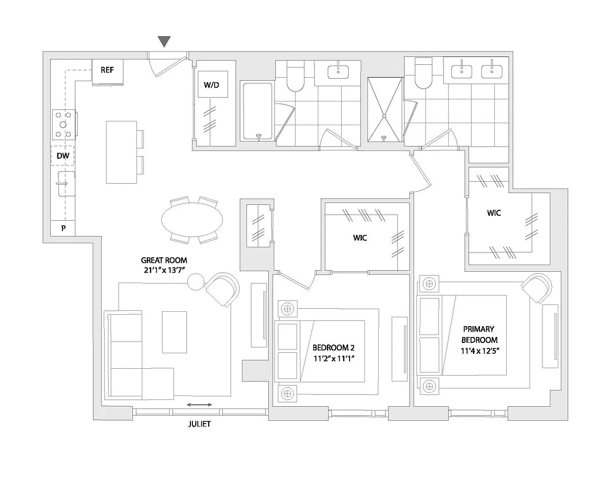 Floor plan 2 BED B8