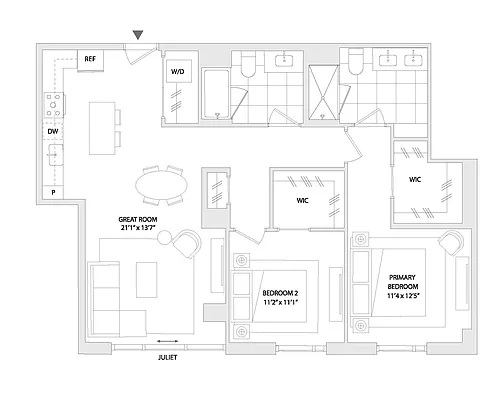 Floor plan 2 BED B8