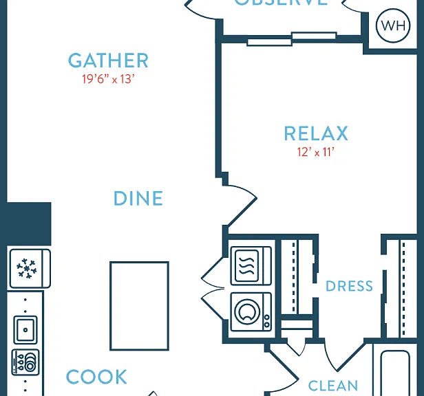 785-852 Waypointe A1 Floorplan Diagram