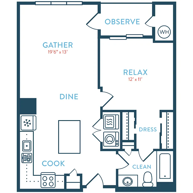 Floor plan 785-852 Waypointe A1
