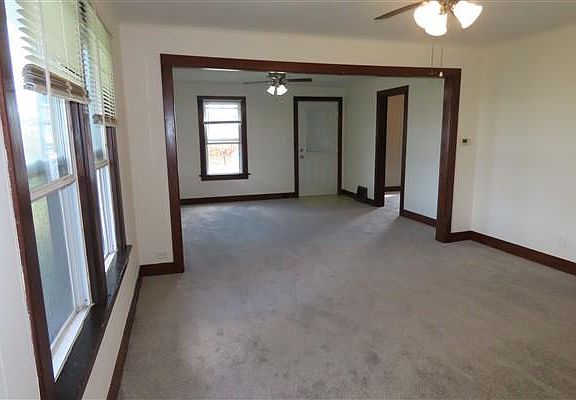 living room from kitchen door opening