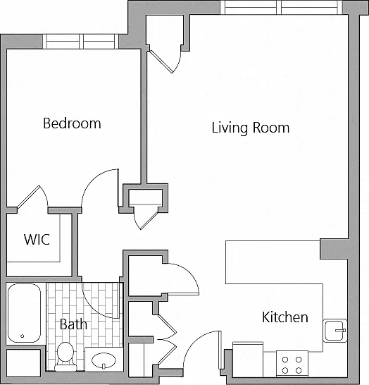 Floor plan 1 Bedroom 1 Bath