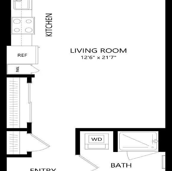 Elan Uptown Flats - A7 - 1 Beds - 1 Baths - 521 Sq. ft.